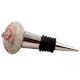 Red Embossed Tiny Flower Crackle Ceramic Wine Stopper